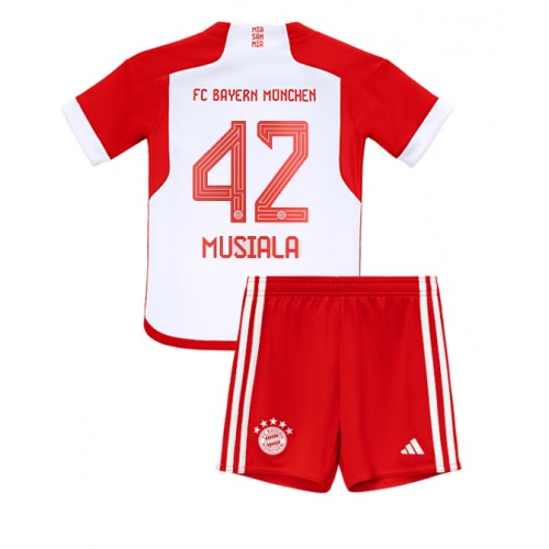 Bayern Munich Jamal Musiala #42 Hemmaställ Barn 2023-24 Kortärmad (+ Korta byxor)